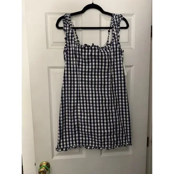 Blue Plaid J. Crew Dress Size 8 - Picture 1 of 9